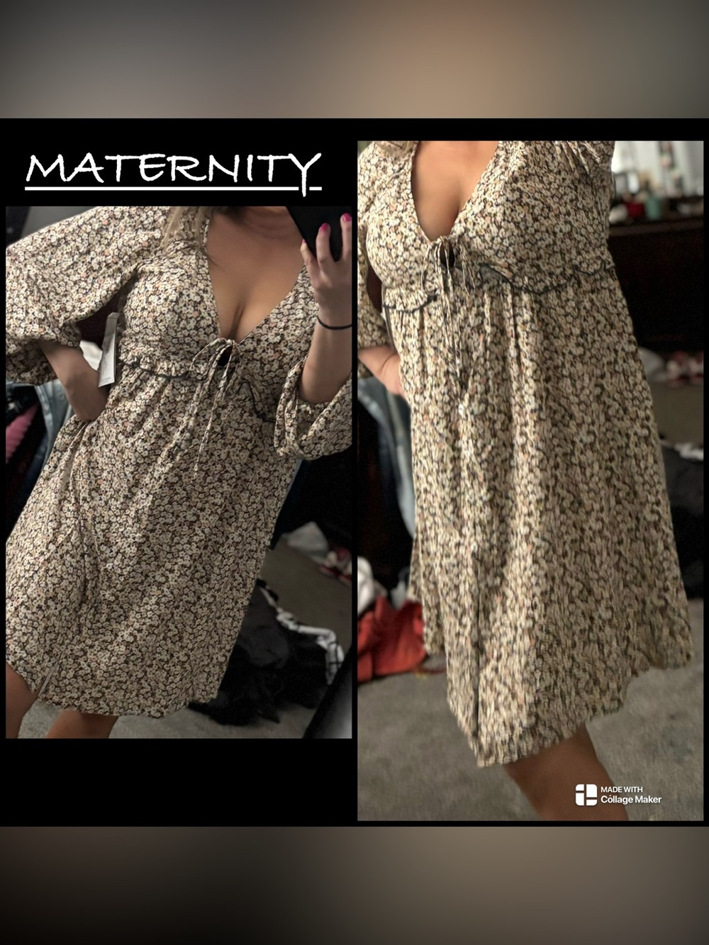 Destination MATERNITY Floral Dress —- (Maternity LG)